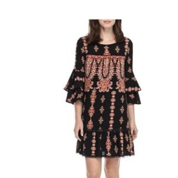 Luxology Dresses & Skirts - Boho Style Dress with 3/4 ruffled Sleeve- Sz. 8